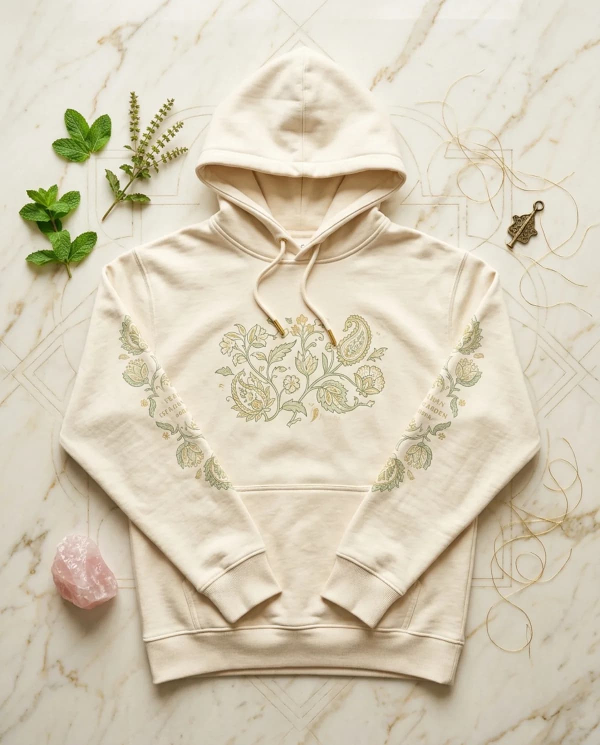 Isfahan Garden Hoodie — Cream