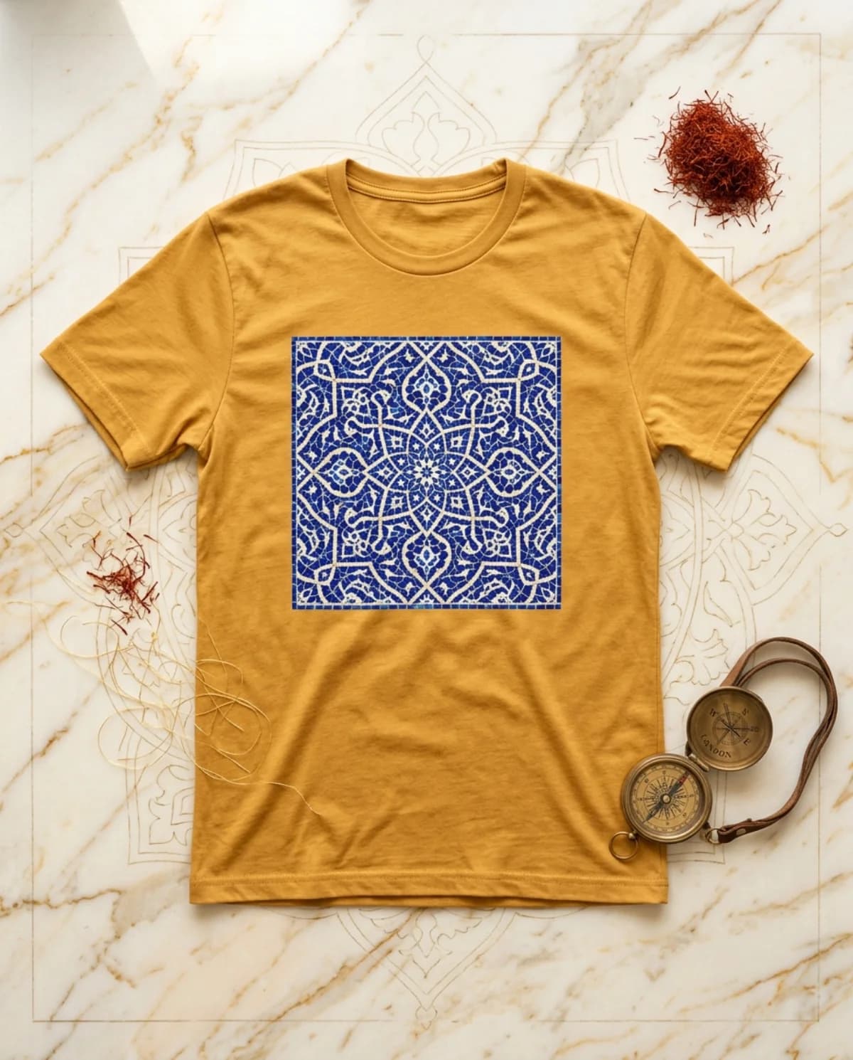 Tile Mosaic Tee — Gold